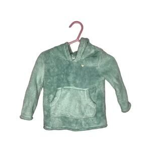 Carter’s mint green fleece pullover hoodie baby girl Size 12 months